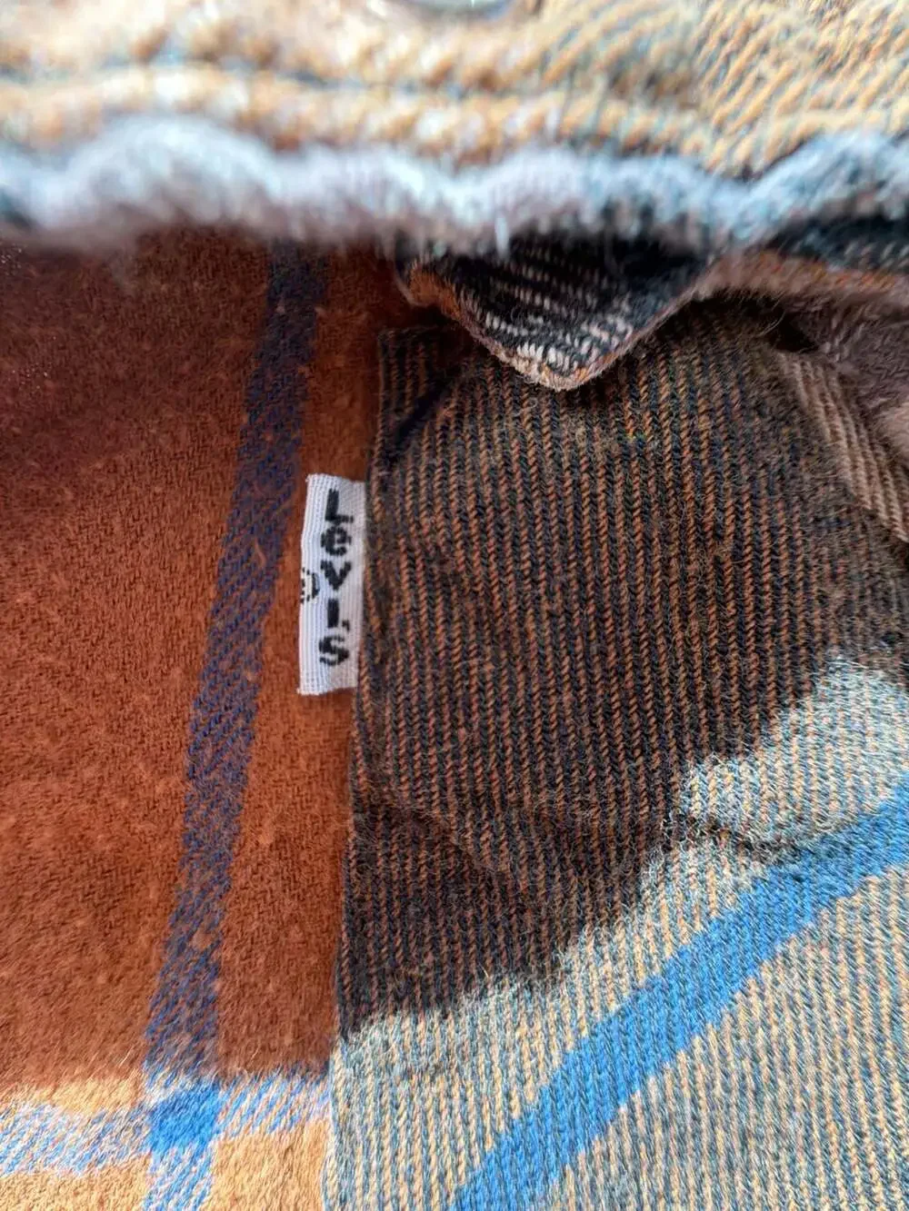 Levi's Men's Size M Brown Plaid Snap‎ Button Flannel Shirt